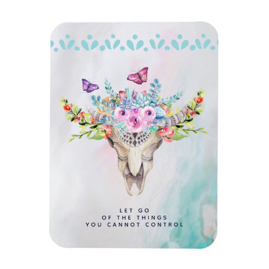 Boho Animal Skull Inspirerend Quote Magneet (Verticaal)