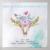 Boho Animal Skull Inspirerend Quote Poster (Voorkant)