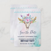 Boho Animal Skull met Butterflies en Flowers Kaart (Voorkant / Achterkant)