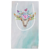 Boho Animal Skull met Butterflies en Flowers Klein Cadeauzakje (Voorkant)