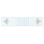 Boho Animal Skull met Butterflies en Flowers Korte Tafelloper (Horizontaal)