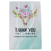 Boho Animal Skull met Butterflies en Flowers Medium Cadeauzakje (Voorkant)