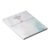 Boho Animal Skull met Butterflies en Flowers Notitieblok (Schuin)