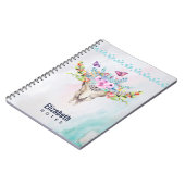 Boho Animal Skull met Butterflies en Flowers Notitieboek (Linkerzijde)