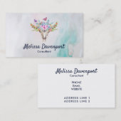 Boho Animal Skull met Butterflies en Flowers Visitekaartje (Voorkant / Achterkant)