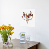 Boho Animal Skull met kleurrijke Boho bloemen Folie Afdrukken (Laag (Keuken))