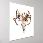 Boho Animal Skull met kleurrijke Boho bloemen Folie Afdrukken (Laagn)