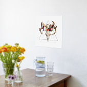 Boho Animal Skull Twee met kleurrijke Boho bloemen Folie Afdrukken (Laag (Keuken))