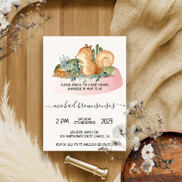 Boho Animal Squirrel Tropisch Baby shower Kaart