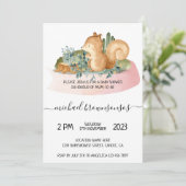 Boho Animal Squirrel Tropisch Baby shower Kaart (Staand voorkant)