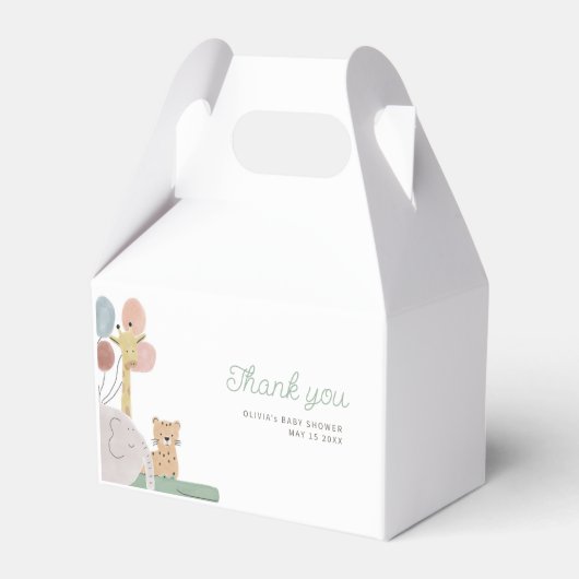 Boho Animal Thank You Label Bedankdoosjes (Voorkant Zijde)