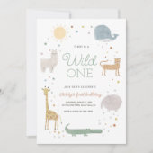 Boho Animal Wild op uitnodiging voor verjaardag (Voorkant)