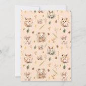 Boho Animals schattig konijn botanisch Baby shower Kaart (Achterkant)