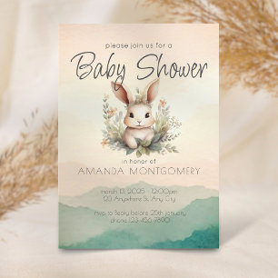 Boho Animals schattig konijn botanisch Baby shower Kaart
