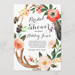 Boho antler is een opzuigster voor Bridal Shower I Kaart
