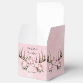Boho Antler met roze pioenen bruiloft Bedankdoosjes (Geopend)