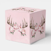 Boho Antler met roze pioenen bruiloft Bedankdoosjes (Achterkant)