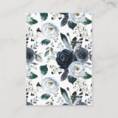 Boho Antler Navy Floral Baby shower Diaper Raffle Informatiekaartje (Achterkant)