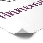 Boho Antlers Paars Plum Pink Peonies Welkom Poster (Hoek)