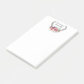 Boho Antlers Waterverf Bloemen met Jouw naam Post-it® Notes (Schuin)