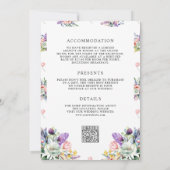 Boho Antlers Wildflower Alle in één QR code Wedden Kaart (Achterkant)