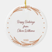 Boho Apple Custom Gift voor Leraar Waardering Keramisch Ornament (Achterkant)