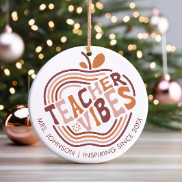 Boho Apple Maatwerk Geschenk voor Lerarendag Keramisch Ornament