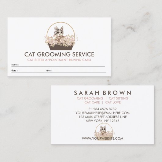 Boho Appointment Cat Visitekaartje (Voorkant / Achterkant)