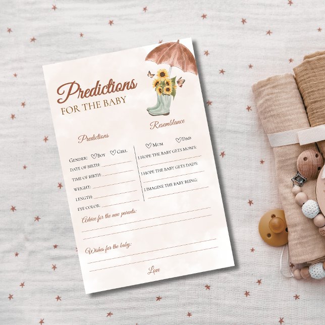 Boho april douches Baby shower voorspellingen Game (Creator heeft geüpload)