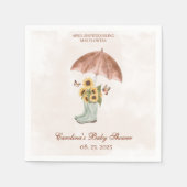 Boho April Showers brengen mei Flower Baby shower Servet (Voorkant)