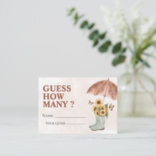 Boho April Showers Raad eens hoeveel game Kaart (Staand voorkant)