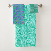 Boho Aqua Paarse handdoekset