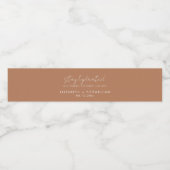 Boho aquarel Abstract | Caramel Mocha Wedding Waterfles Etiket (Enkel label)