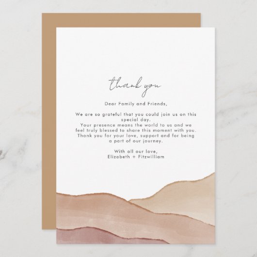Boho aquarel Abstract | Gentle Fawn Menu (Voorkant / Achterkant)