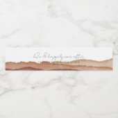 Boho aquarel Abstract 𝄅 nog lang en gelukkig Waterfles Etiket (Enkel label)