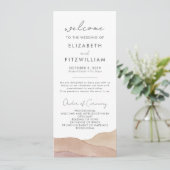 Boho aquarel Abstract | Rust Maple Wedding Programmakaart (Staand voorkant)