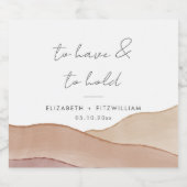 Boho aquarel Abstract | Te hebben en te houden Bier Etiket (Enkel label)