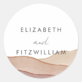 Boho aquarel Abstract | Trouwenveloppen Ronde Sticker (Voorkant)