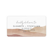 Boho Aquarel Abstract 𝄅 Wedding RSVP Adres Etiket (Voorkant)