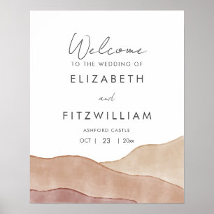 Boho aquarel Abstract   Wedding Welcome Poster