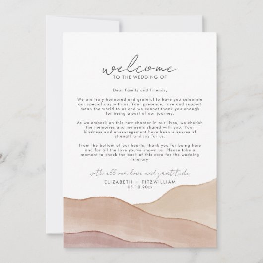 Boho Aquarel Abstract Welkomstbericht en reisschem (Voorkant)