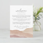 Boho Aquarel Abstract Welkomstbericht en reisschem (Staand voorkant)