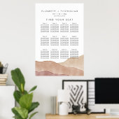 Boho aquarel Abstract | Zitplaatskaart Poster (Thuiskantoor)