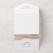 Boho Aquarel Abstracte bruiloft All In One Uitnodiging (Buitenkant)