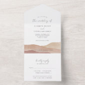 Boho Aquarel Abstracte bruiloft All In One Uitnodiging (Binnen)