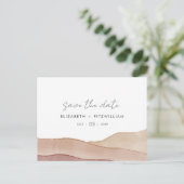 Boho Aquarel Abstracte bruiloft Bewaar de datum Briefkaart (Staand voorkant)