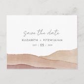 Boho Aquarel Abstracte bruiloft Bewaar de datum Briefkaart (Voorkant)