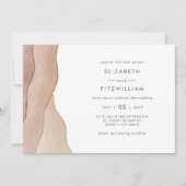 Boho Aquarel Abstracte bruiloft Kaart (Voorkant)