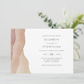 Boho Aquarel Abstracte bruiloft Kaart (Staand voorkant)