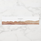 Boho Aquarel Abstracte bruiloft Waterfles Etiket (Enkel label)